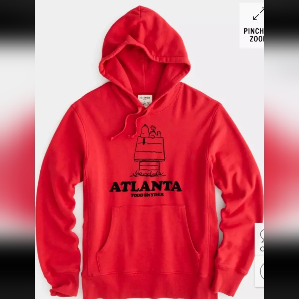 Todd Snyder × Peanuts Snoopy Atlanta Limited Edition Hoodie NWT XL $228 in store